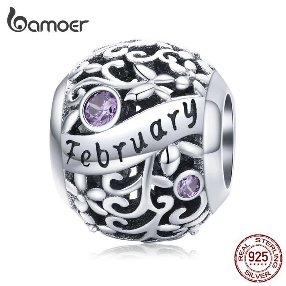Bamoer européen S925 Argent Sterling charme doux rose pour bracelets bijoux Bamoer européen S925 Argent Sterling charme doux rose pour bracelets bijoux