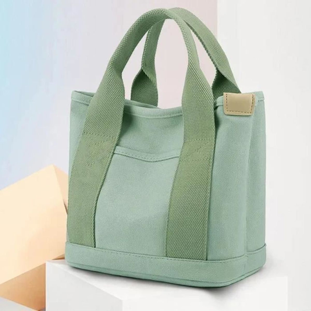 Sac fourre-tout en toile de grande capacit?�, sac ?� main en toile, avec plusieurs poches 