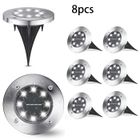 XICHAO Lumière Solaire Extérieur,[8 Pièces] Lampe Solaire Au Sol Jardin Blanc, 8 LED 6000K Etanche IP65 pour Chemins Pelouse Terrasse