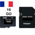 CEKA TECH Micro-SD 16Go classe 10 avec adaptateur SD - Carte Mémoire compatible avec Wiko Y51