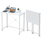 VIVOLILV Bureau Pliable Moderne - Armature en métal blanc - Table Bureau Informatique- 80x45x74cm - blanc