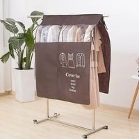 Juste anti-poussière tridimensionnelle pour vêtements,sac de rangement pour vêtements non tissés - Coffee-90x110cm-2PCS[F]