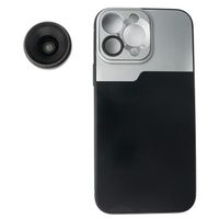 SYSTEM-S Objectif Macro 1,1 x a 2,8 x 24 mm avec etui Noir pour iPhone 13 Pro Max