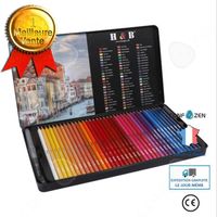 CONFO® H & B72 crayons de couleur solubles dans l'eau crayons de couleur boîte de fer hexagonale graffiti coloriage fournitures d'ar