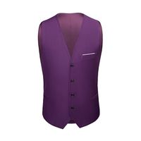 Gilet de Costume Homme Slim Fit Classiques d'affaires Couleur unie - Violet foncé