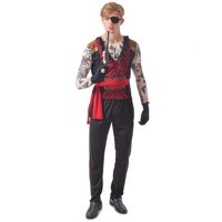 Déguisement pirate tatoué homme - M - Noir - Polyester - Adulte - Intérieur