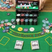 Jeu de poker professionnel Texas Holdem - Trade Shop Traesio - 200 jetons - Boîte en métal
