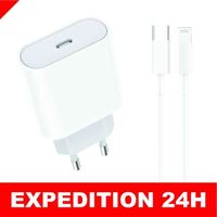 Chargeur Rapide iPhone 20W avec Cable 1M Compatible Phone 13 Pro Max Mini 12 11 X XS XR 8 Plus