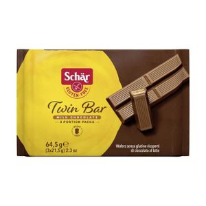 BISCUIT AUX FRUITS SCHÄR - Barre jumelle sans gluten 65 g (Chocolat)