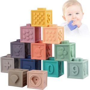 CUBE ÉVEIL Cube Sensoriels Souples a Empiler - Cube d'activité Bébé - Jeux Eveil - Jouet Montessori Educatif
