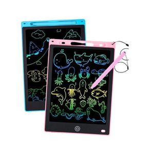 ARDOISE ENFANT 2 Pack Tablette Dessin Enfants 10 Pouces LCD Ardoise Magique,Doodle Pad avec Bouton D'effacement,Jouets Filles Garçons Bleu+Rose