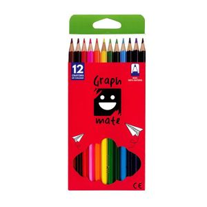 CRAYON DE COULEUR 12 Crayons de couleur GRAPHMATE Mines solides
