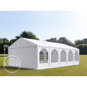 TONNELLE - BARNUM Tente de réception TOOLPORT 5x10m en PVC blanc ave