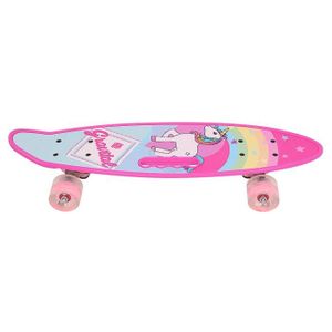 SKATEBOARD - LONGBOARD Skateboard en PP - SKATEBOARD - Motif de licorne - Roues en PU flash - 59x15x11cm