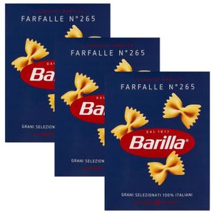 PENNE TORTI & AUTRES BARILLA Farfalle - Pâtes italiennes en forme de papillons 3x500g