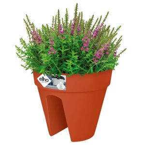 JARDINIÈRE - BAC A FLEUR Pot de fleurs rond pour balcon 29 x 26 cm Jardinière en plastique Bac à fleurs pour jardin extérieur
