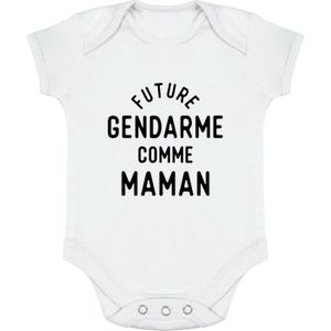 BODY body bébé | Cadeau imprimé en France | 100% coton | Future gendarme comme maman