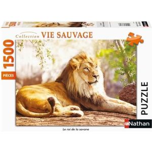PUZZLE Puzzle 1500 pièces - Le roi de la savane - Nathan - Animaux - Mixte