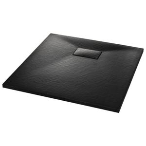RECEVEUR DE DOUCHE Bac de douche carré noir ZERODIS 90x90cm en SMC résistant à l'usure et facile à nettoyer