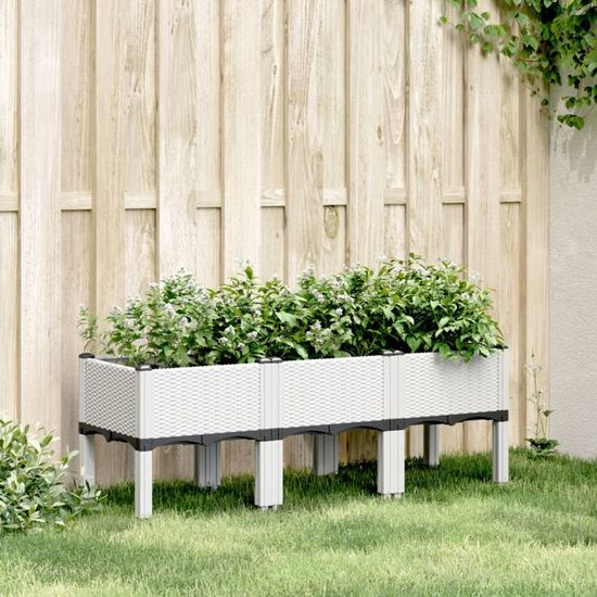 VidaXL Lit Surélevé Rectangulaire Jardinière Pot à Fleurs Bac De Plantes Pot à Plante Jardin