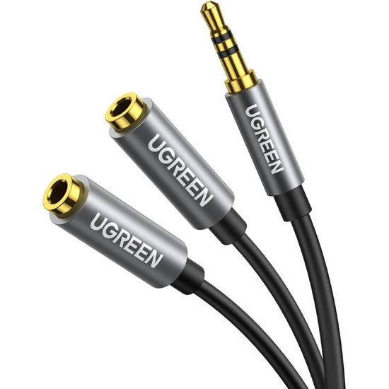 Adaptateur Jack 3.5mm – Double Femelle (micro + écouteur) Vers Mâle – Neuf