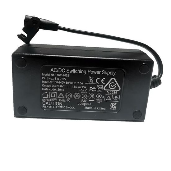 ADAPTATEUR UNIQUEMENTAdaptateur électrique pour fauteuil inclinable, 29V, 1,8 a, AC, DC, 2