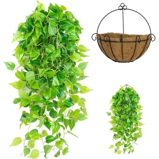 YMIFEEY Fausse Plante Artificielle Tombante Lierre Artificiel 120cm Plantes Artificielles Interieur Exterieur Faux Lieres Verte Feuillage Suspendue Déco Pour Maison Salon Cuisine Bureau (1 Lierre