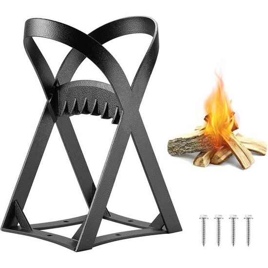 Fendeuse Manuelle à Bois Compacte - Pour Cheminée, Poêle, Barbecue - Installation Facile Avec Base Et Vis