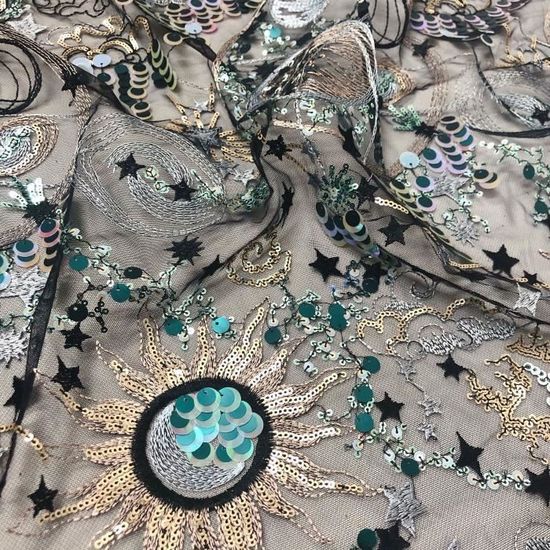 Appliqué Floral Paillettes Dorées — 41,5 X 31 Cm, à Coudre, Pour Robes Et DIY - 9