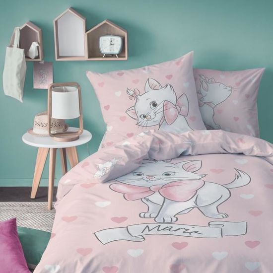 Marie Cat Disney - Parure De Lit Coton Bébé - Housse De Couette 100x135 Cm  Et Une Taie D'oreiller 40x60 Cm à Prix Carrefour