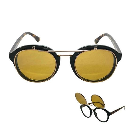 Lunettes De Soleil Rétro Hally & Son HS850 - Monture Marron Acétate, Verres Bleu Dégradé UV400 - Style Panto Inspiré Moscot