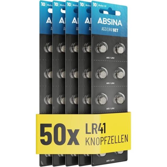 AgfaPhoto Knopfzellen LR41 – 1,5V, Alkaline, 10 Stück