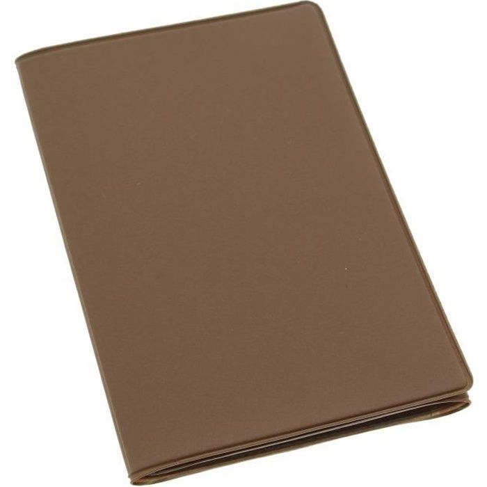 Etui PVC gomme pour carte grise (133x264 mm) chocolat