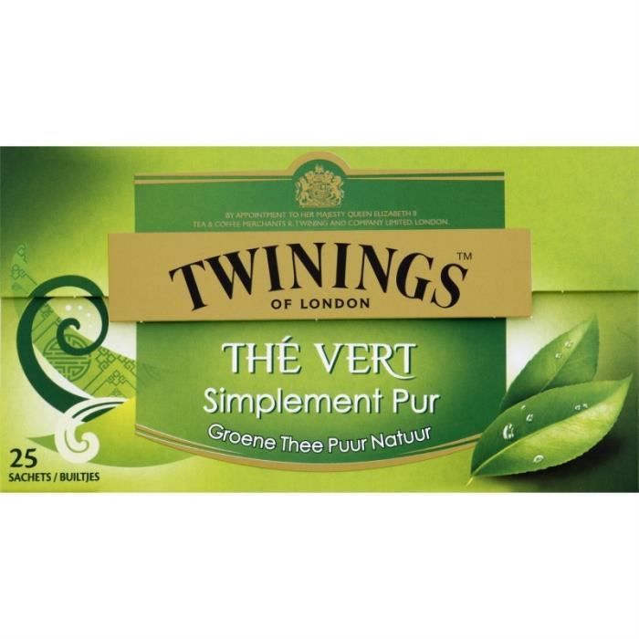 TWININGS - The Vert Simplement Pur 25 Sachets - Lot De 4