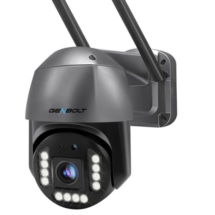 5MP Caméra de Surveillance Extérieure,GENBOLT WiFi Caméra IP Détection Humaine Vision Nocturne Couleur Alarme pour Maison Sécurité