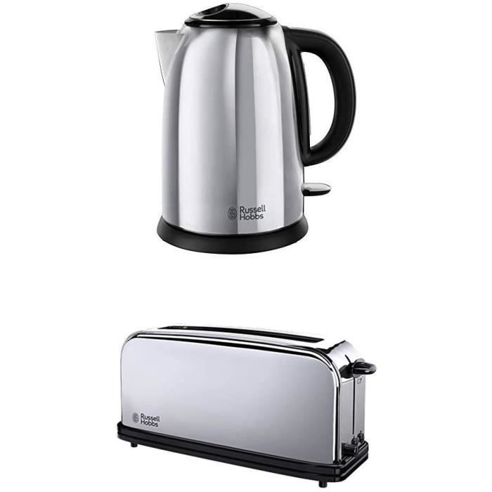 Russell Hobbs Set Petit Déjeuner Bouilloire et Grille Pain Toaster 1 Fente XL Victory - 23930-70 et 23510-56