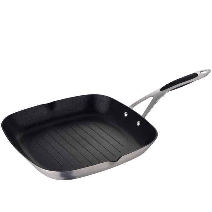 Grill poêle à frire antiadhésive Masterpro Gravity 28 cm aluminium pressé par induction