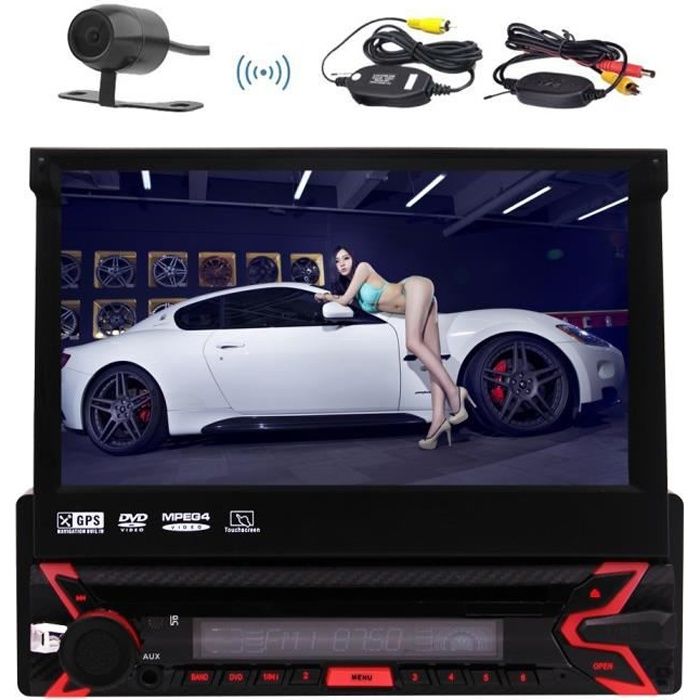 Eincar simple din din 1 Radio Auto Dash CD Lecteur de DVD Autoradio Lecteur multimédia Radio voiture 7 pouces à écran rétractable