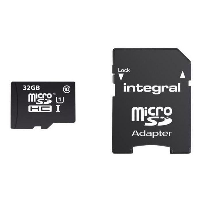 INTEGRAL Carte mémoire flash Integral UltimaPro - SD inclus - 32 Go - Class 10 - Micro SDHC