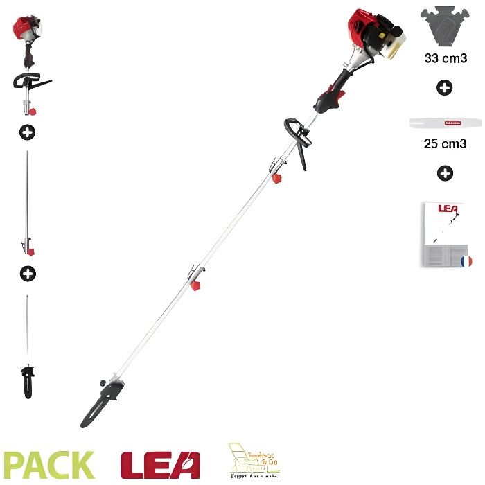 Perche élagueuse thermique longueur 280cm guide 25cm LEA LE33326-25A