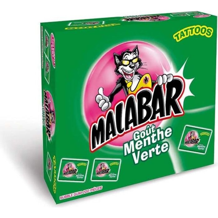 MALABAR Boîte de Chewing-gum à la Menthe verte - 200 pièces
