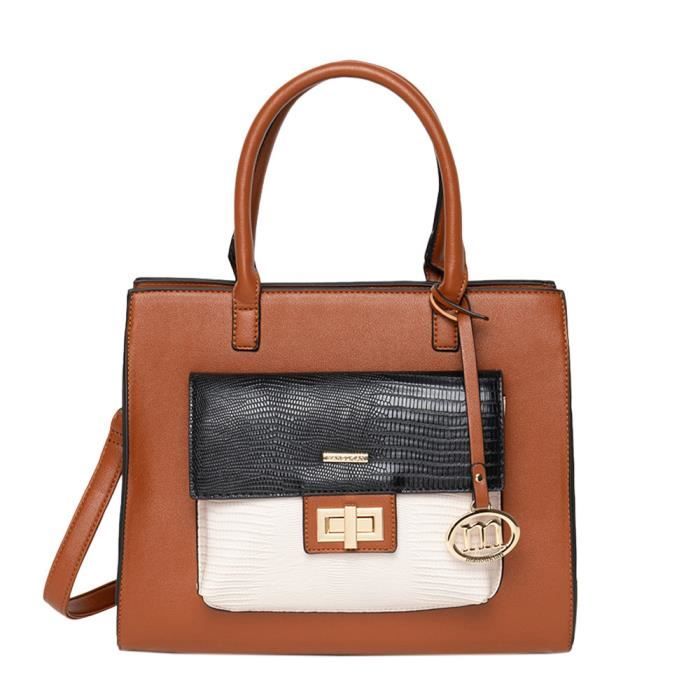 Sac à main Camel/Noir Femme Manoukian Erine