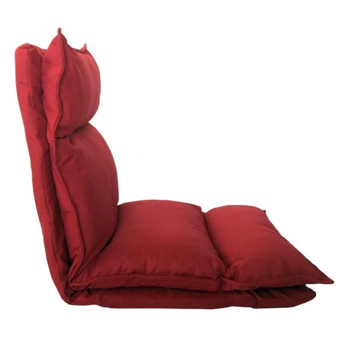 Rebecca Mobili Chaise de Méditation Fauteuil Yoga Rouge Métal Poliéster 70x56x70