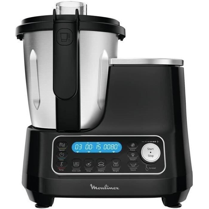 SHOT CASE - MOULINEX HF456810 Clickchef Robot Cuiseur Multifonction 5 Programmes Automatiques Robot Cuisine Compact 25 fonctions Bal