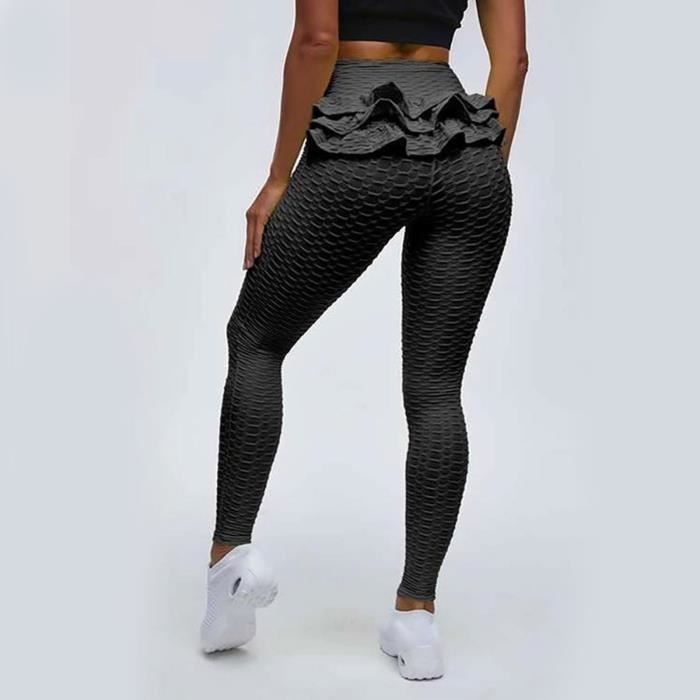 Exercice De Levage De Hanche À Bulles Pour Femmes Fitness Running Pantalon De Yoga Taille Haute Noir