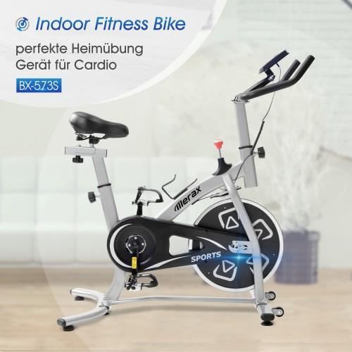 Stocké en Europe !Vélo d'appartement, vélo d'intérieur avec console LCD, coussin de siège confortable pour l'entraînement cardio
