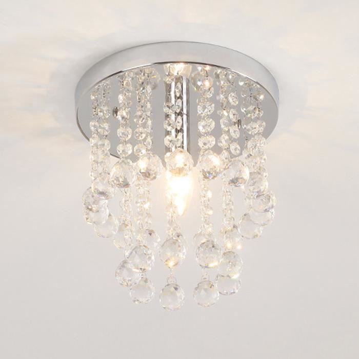 E14 Plafonnier Cristal Moderne Lustre Luminaire Pendentif Plafondu Lumière Pour Salon Chambre Bureau Couloir - 20cm