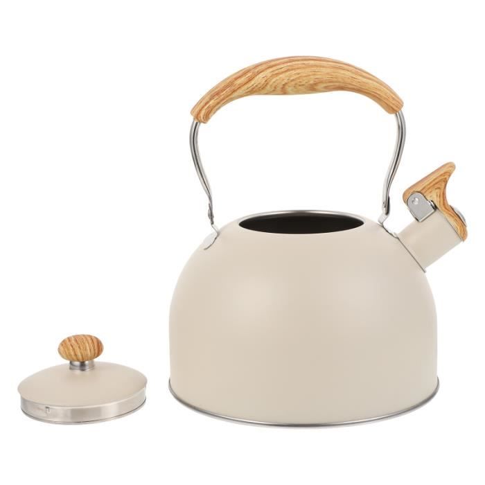 1pc 2.5L ustensiles de cuisine plate Kinder Kettle Sounding Bouilloire (beige) bouilloire electrique petit dejeuner - cafe