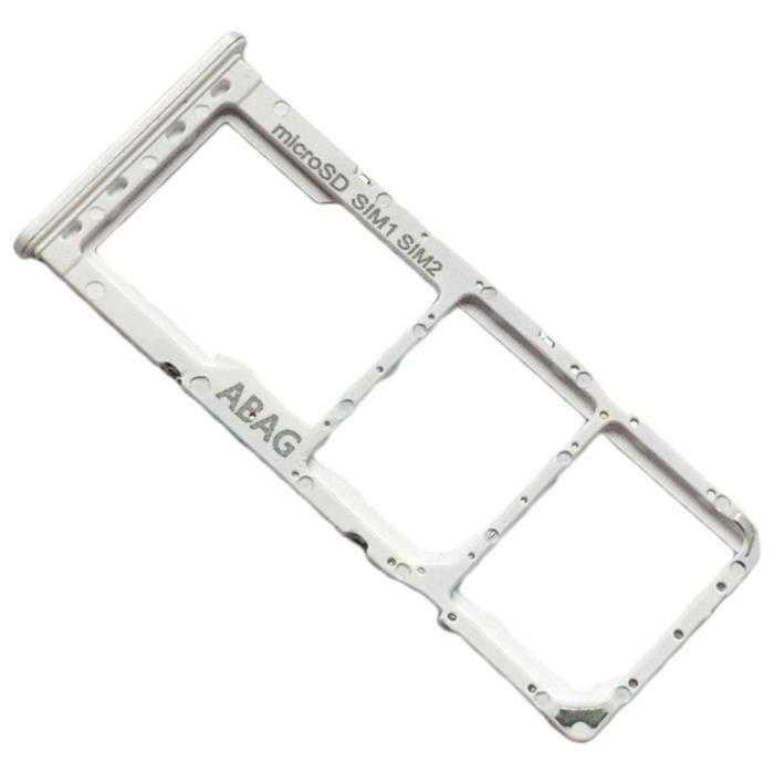 Tiroir Carte Dual SIM et Support Micro-SD pour Samsung Galaxy A21s, Piece de Remplacement Original, Blanc