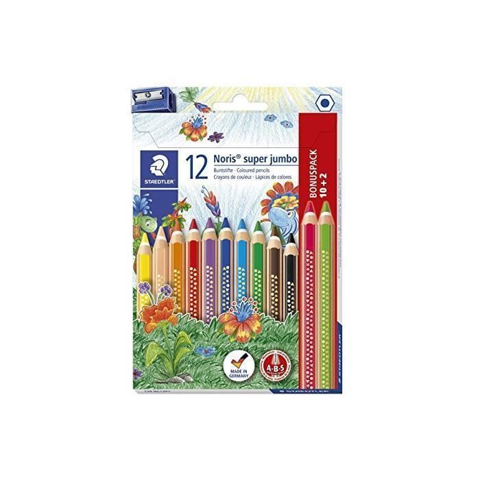 étui de 12 Crayons de couleur triangulaire Noris Club super